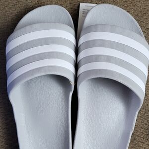 Adidas Women's Gray and White Sandals